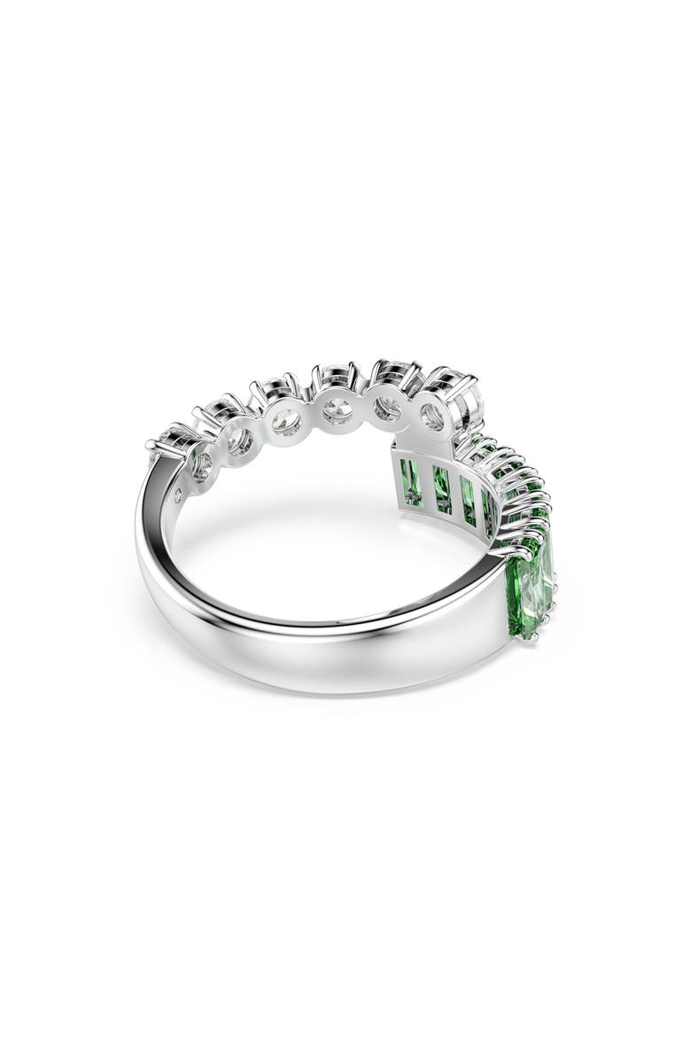 Swarovski Matrix Bypass Ring, Alternate, color, Green/ Silver