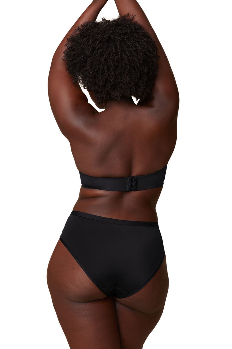 Base Strapless Bra, Alternate, color, Black