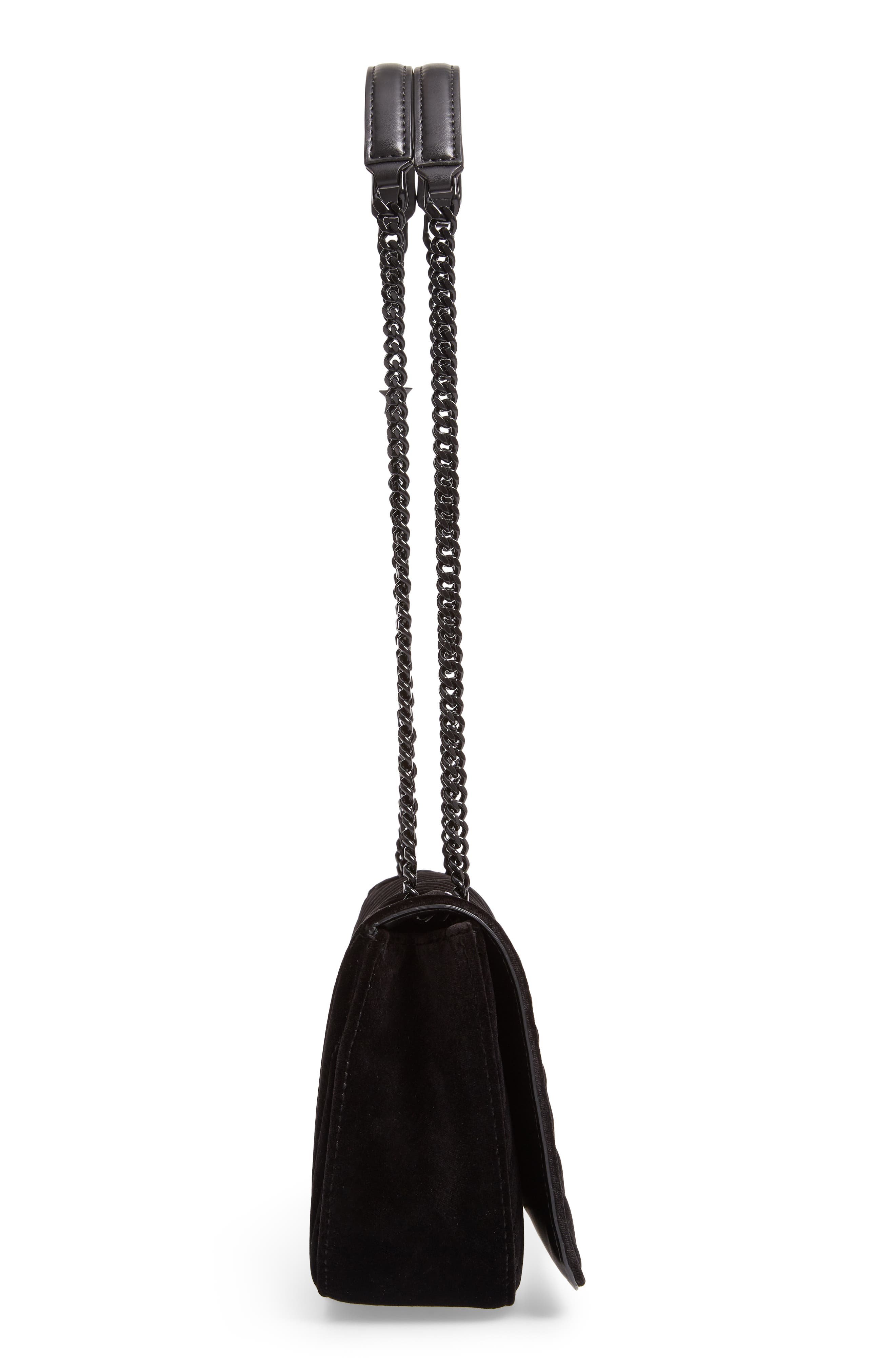 Stella McCartney Medium Velvet Star Shoulder Bag, Alternate, color, 