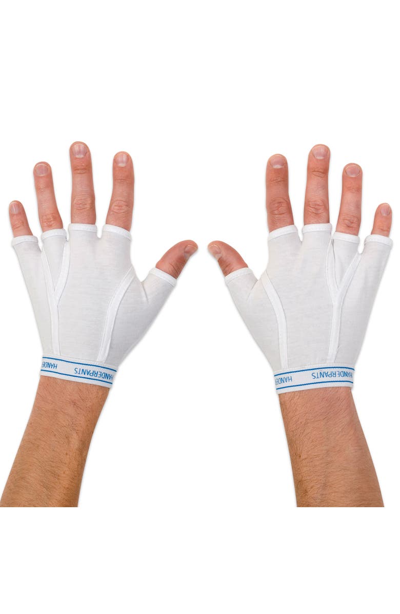Archie McPhee White Fingerless Cotton Gloves, Alternate, color, Multicolored