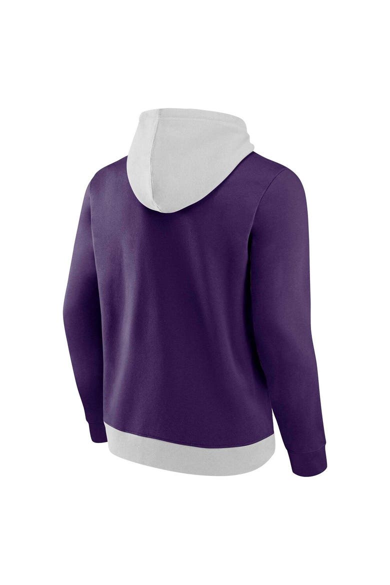 Men's Fanatics Branded Gray/Purple Phoenix Suns Arctic Colorblock Pullover Hoodie, Alternate, color, Gray