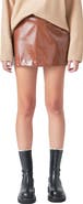 Grey Lab Glossy Faux Leather Skort