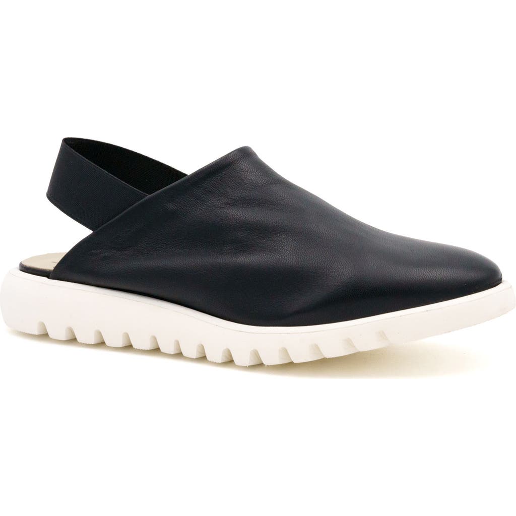 Amalfi By Rangoni Elettrona Slingback Flat In Black Parm Black Elastic