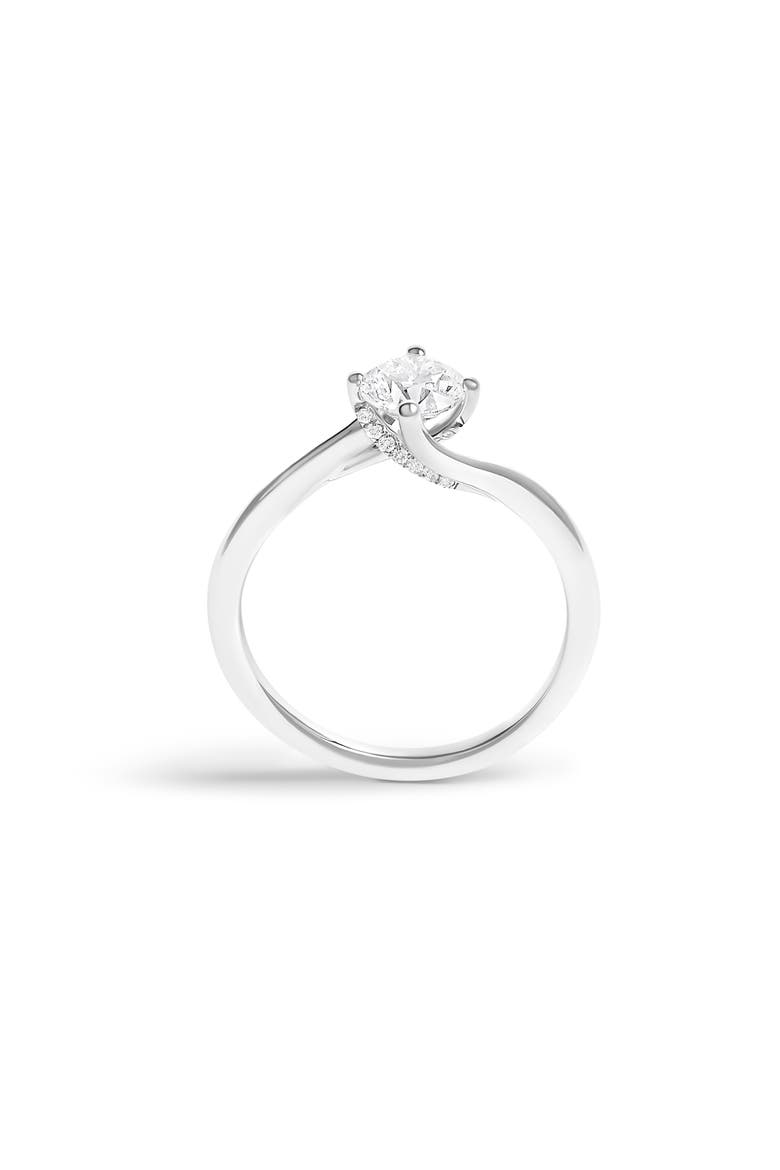14K White Gold 4/5 Cttw Round Lab Grown Diamond Bypass Solitaire Engagement Ring, Alternate, color, White