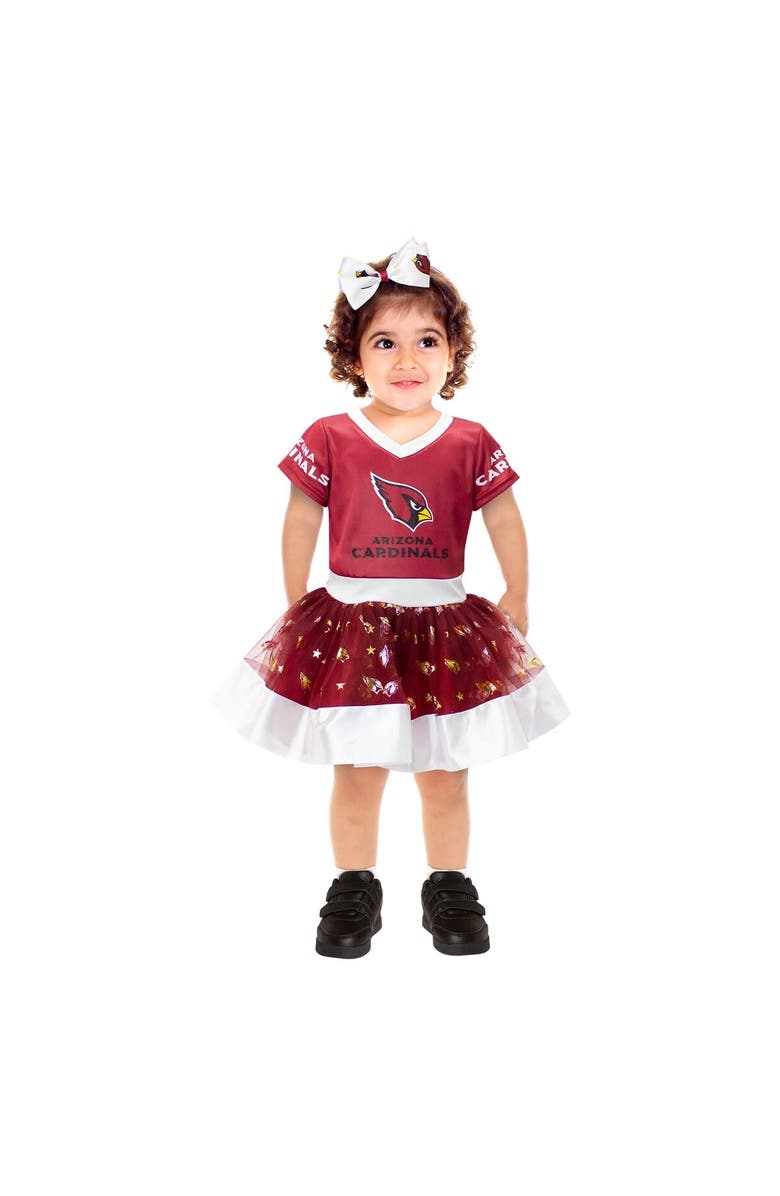 JERRY LEIGH Girls Toddler Cardinal Arizona Cardinals Tutu Tailgate Game Day V-Neck Costume, Main, color, Cardinal