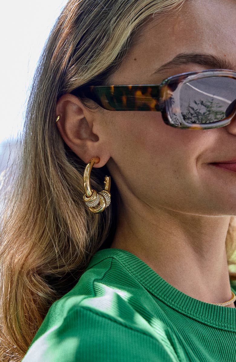 BaubleBar Lydia Hoop Earrings, Alternate, color, Clear