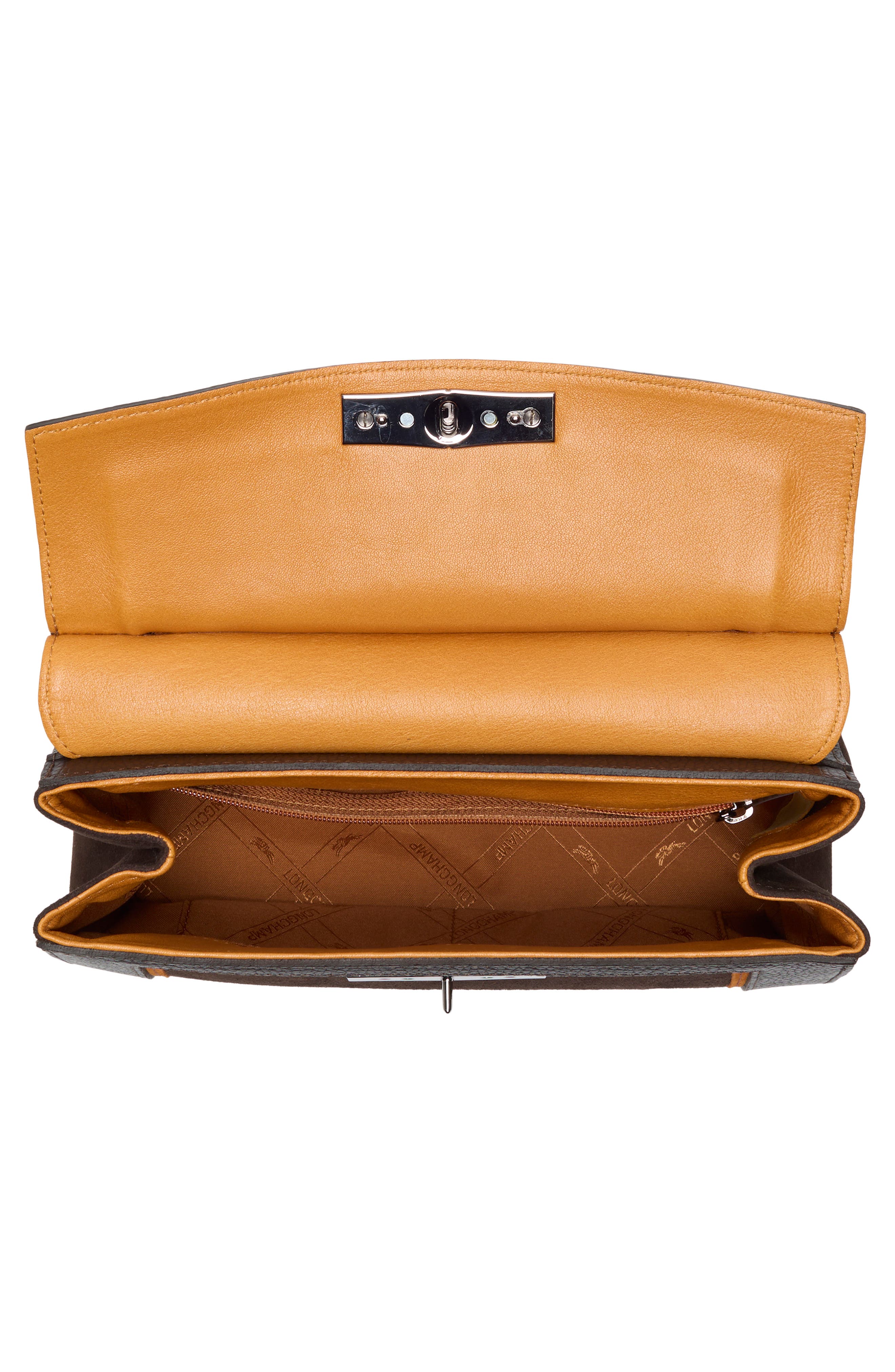 Longchamp Madeleine Leather Crossbody Bag, Alternate, color, Ebony