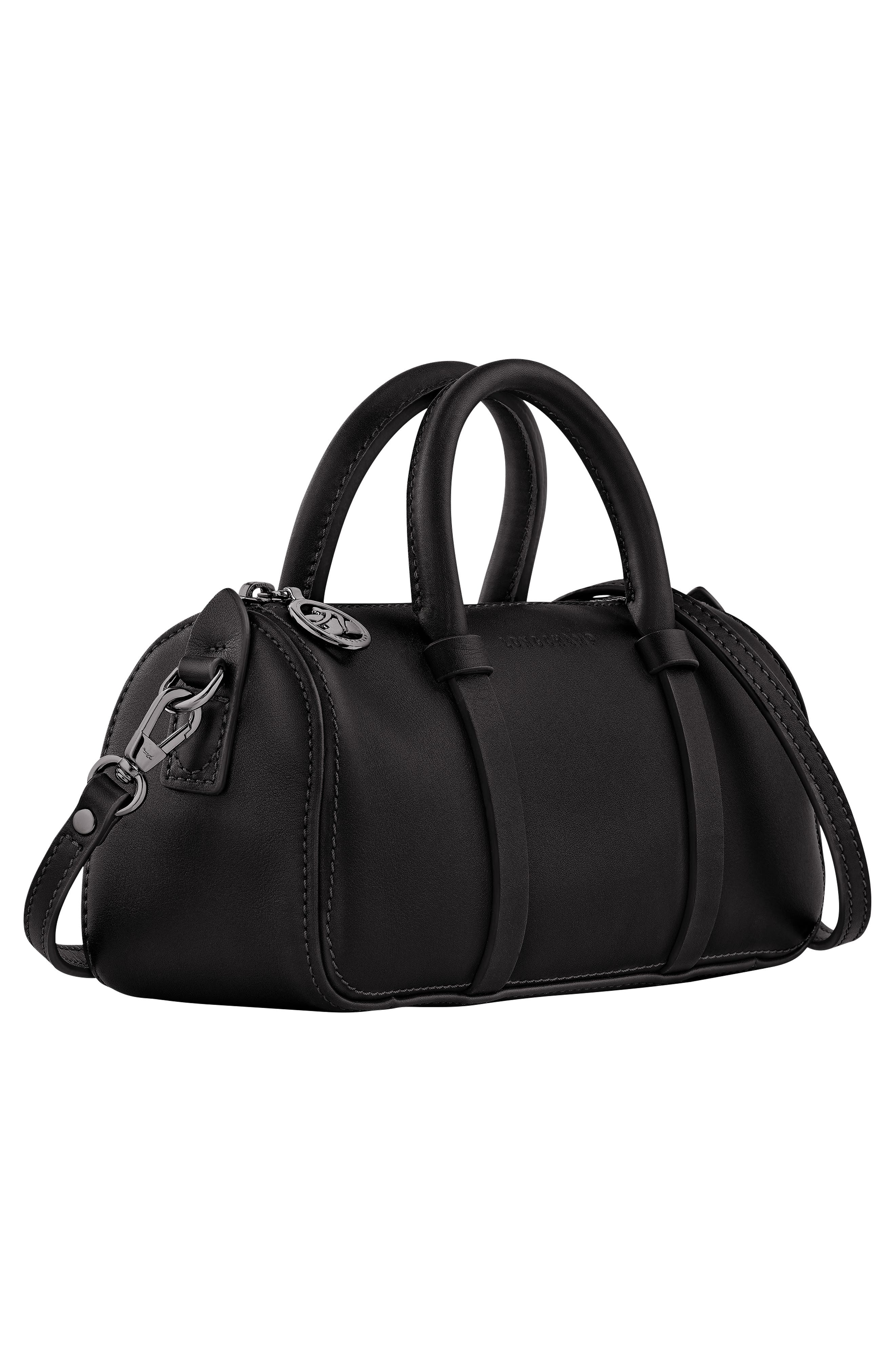 Longchamp Small Day Leather Bowling Bag, Alternate, color, Black