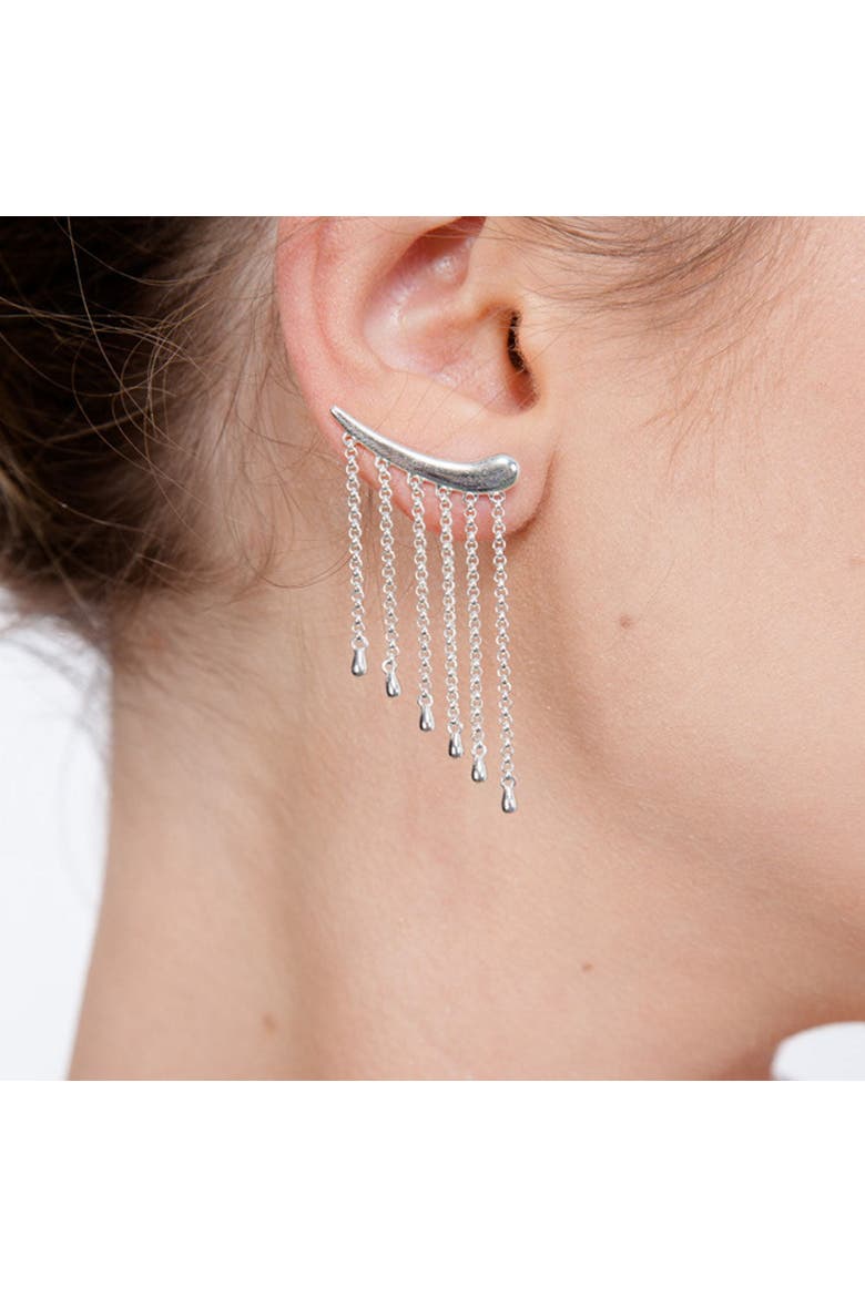 Waterfall Climber Earrings, Alternate, color, Sterling Silver
