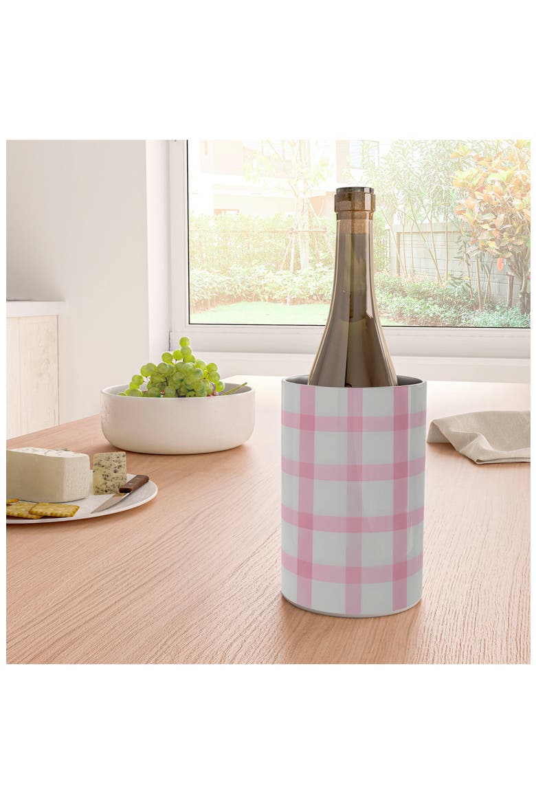 Checkered Watercolor Wine Chiller, Alternate, color, PINK