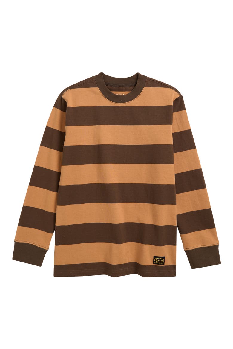 Kids' Chainmail Stripe Long Sleeve T-Shirt, Main, color, CAMEL
