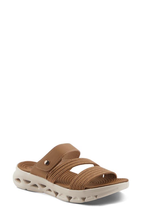Flexus By Spring Step Galvanesa Platform Wedge Slide Sandal In Tan