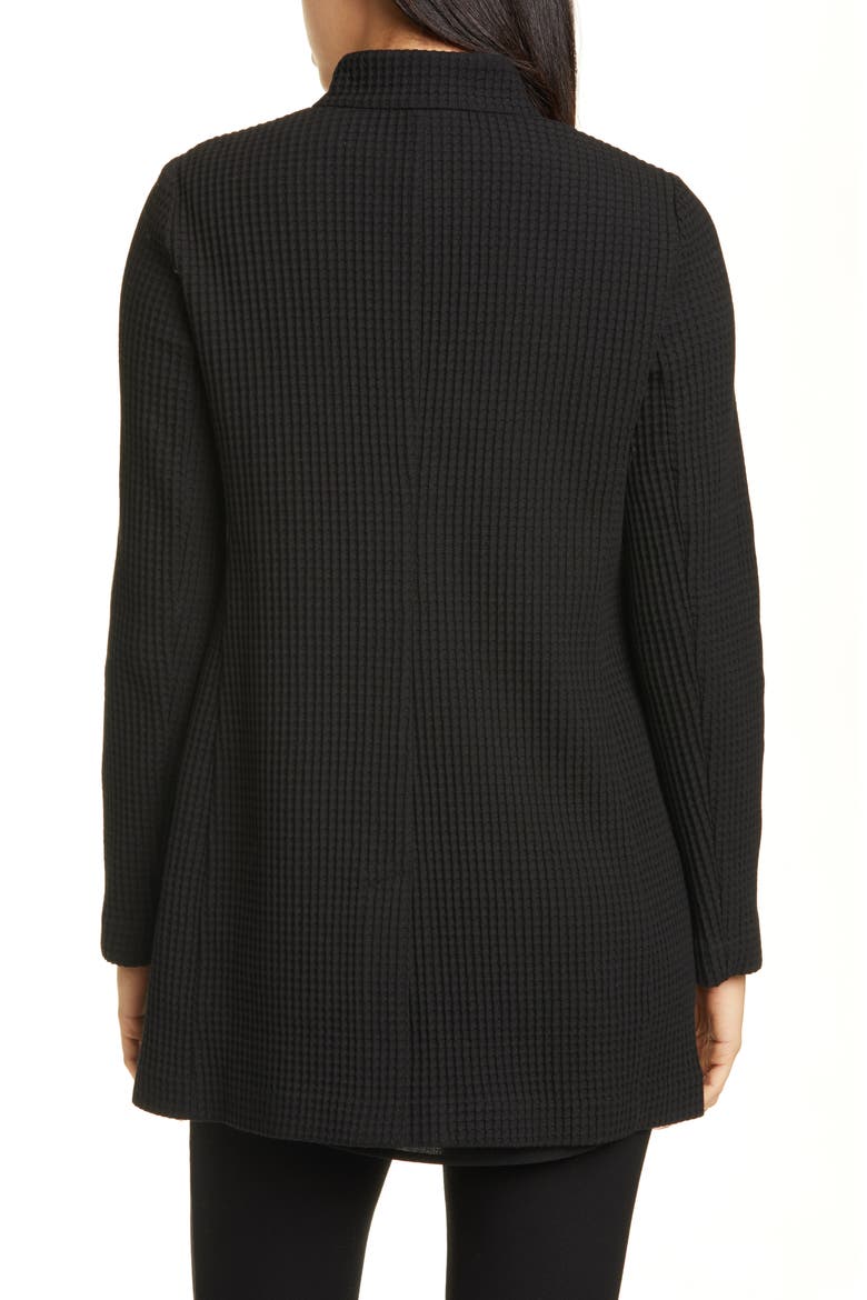 Grid Stretch Cotton & Tencel® Blend Jacket, Alternate, color, BLACK