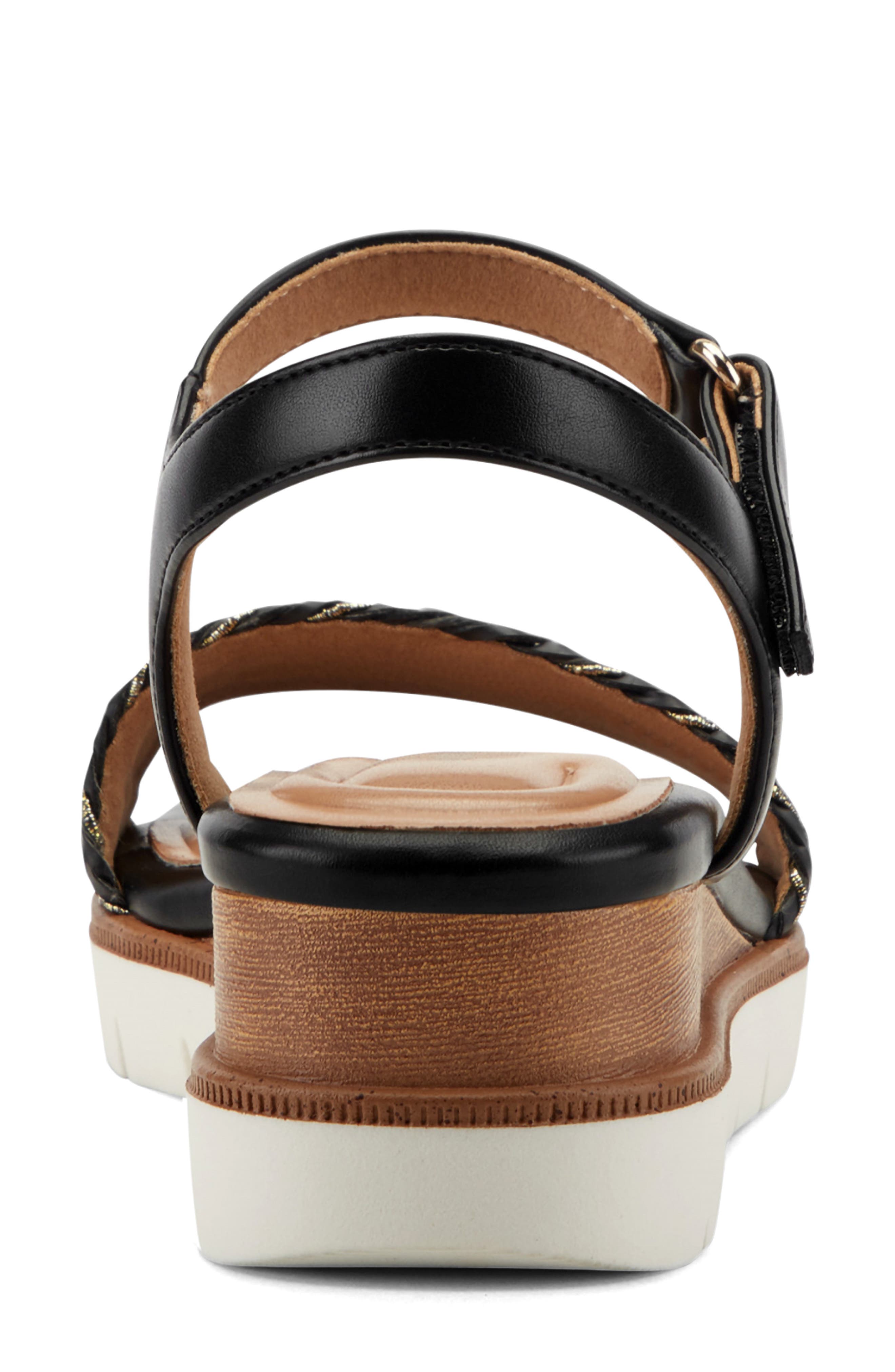 Easy Spirit Edythe Wedge Sandal, Alternate, color, Black