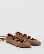 MANGO Ankle Wrap Ballet Flat