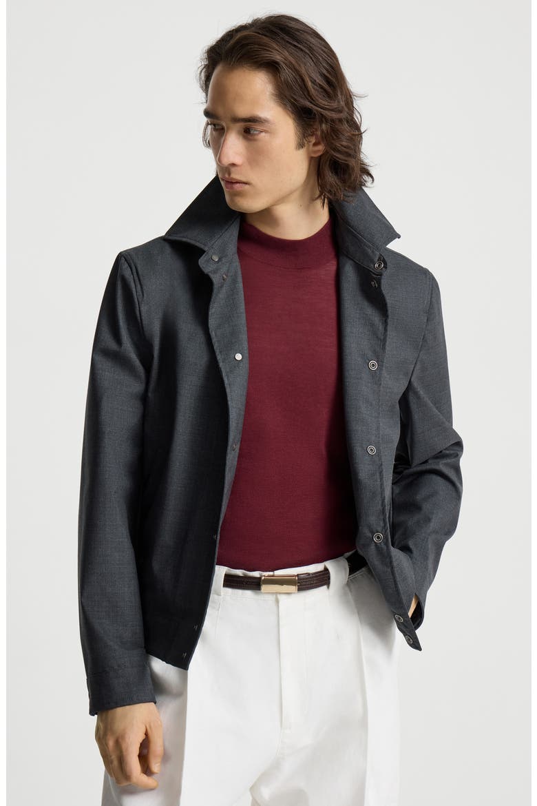 Virgin wool fresco outerwear jacket, Alternate, color, Dark Grey