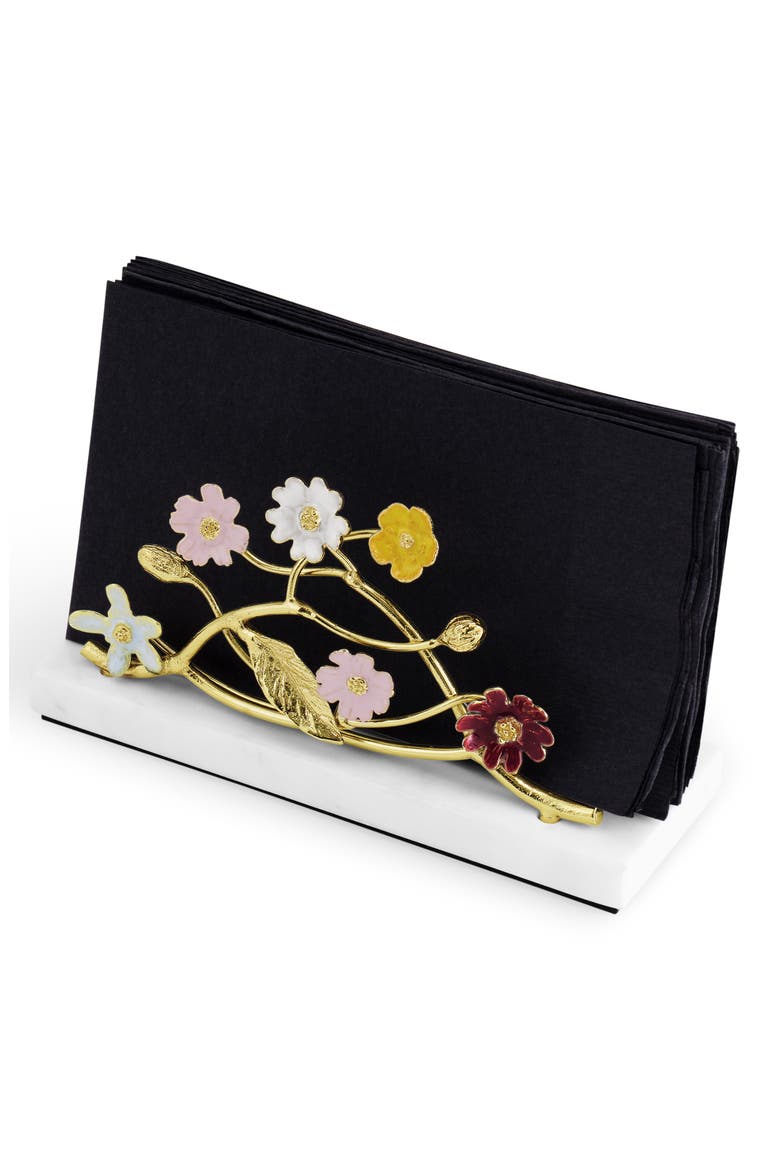 Wildflower Vertical Napkin Holder, Alternate, color, GOLD