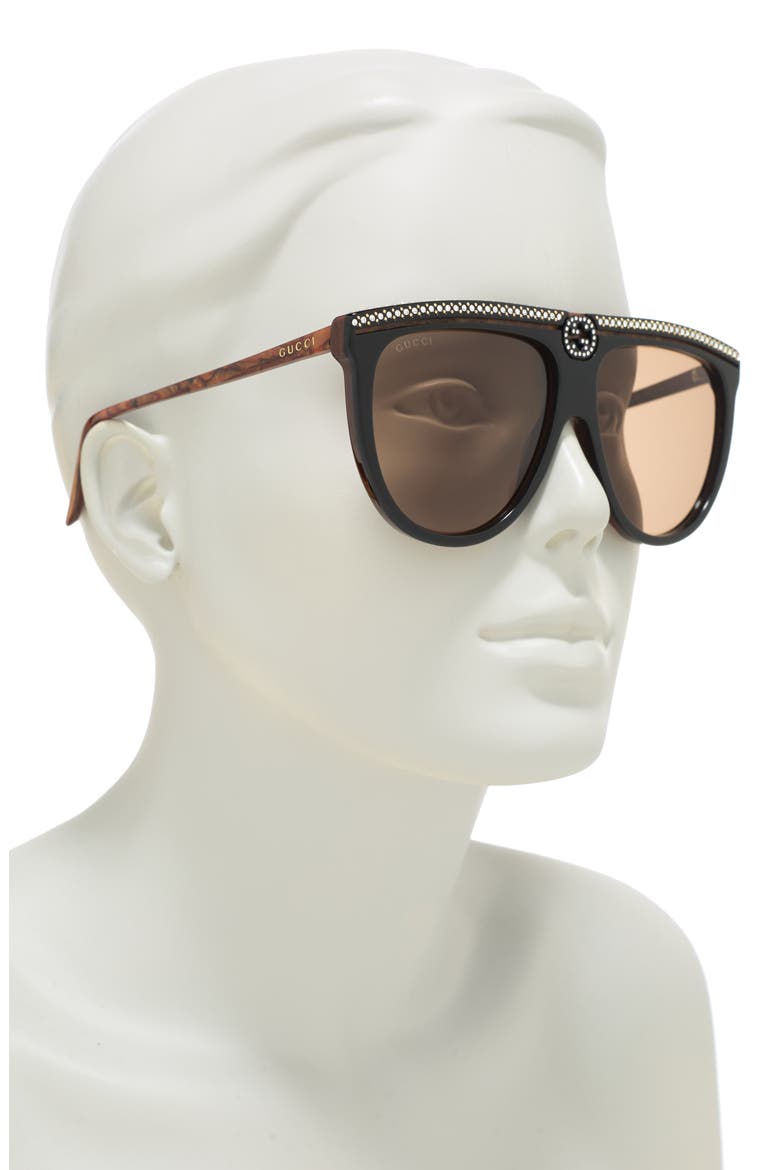 61mm Sunglasses, Alternate, color, BLACK