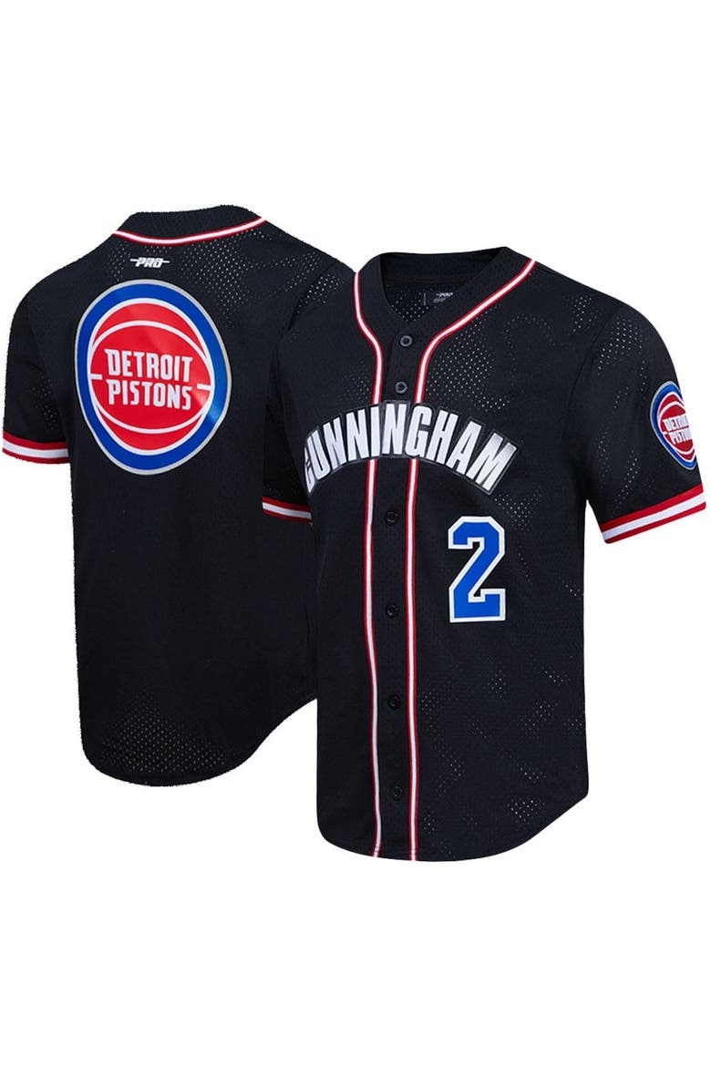 Men's Pro Standard Cade Cunningham Black Detroit Pistons Capsule Player Baseball Button-Up Shirt, Main, color, Black