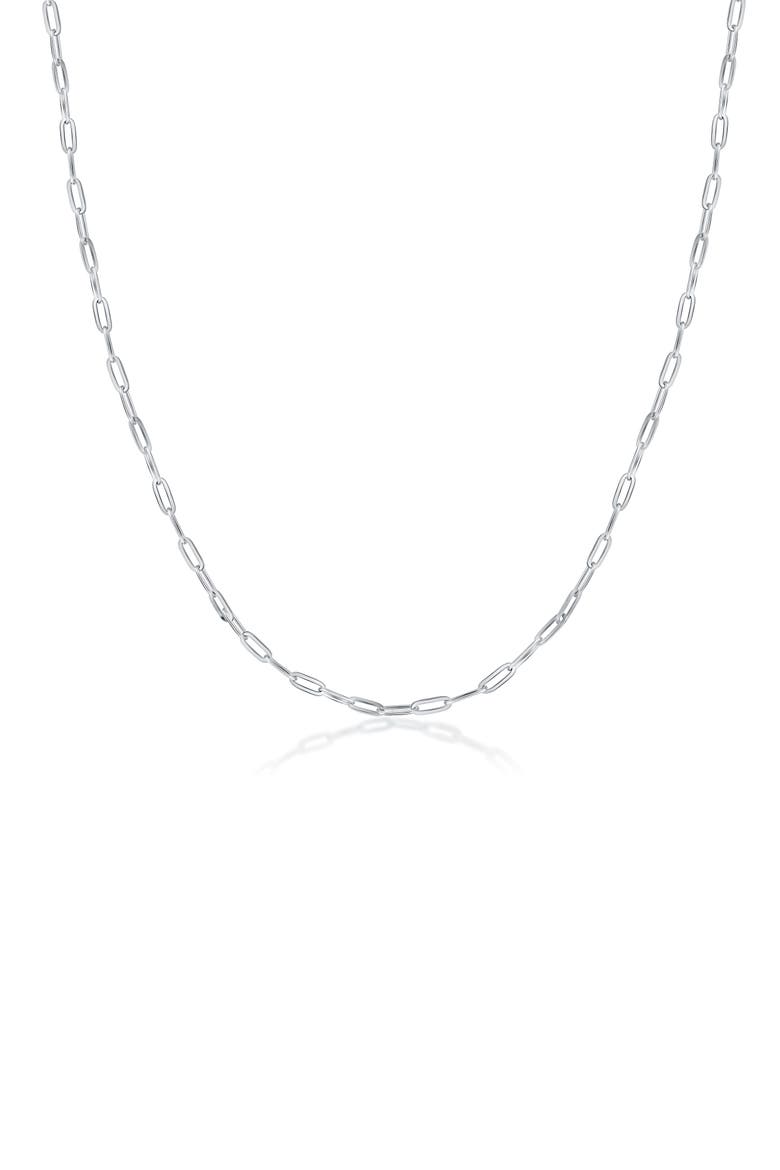 Sterling Silver Paperclip Chain Necklace, Main, color, SILVER