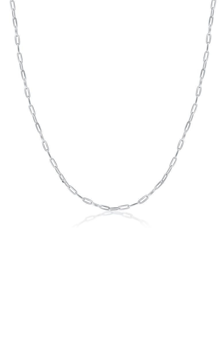 BEST SILVER Sterling Silver Paperclip Chain Necklace, Main, color, Silver