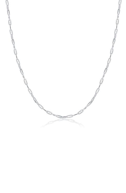 Sterling Silver Paperclip Chain Necklace