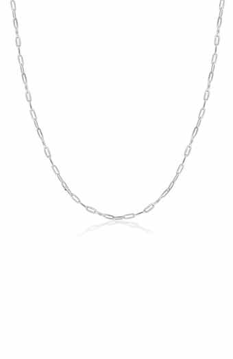 BEST SILVER Sterling Silver Paperclip Chain Necklace