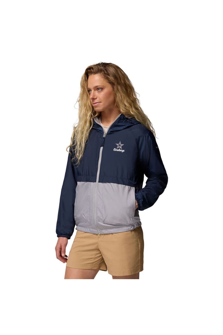 Women's Columbia Navy/Gray Dallas Cowboys Spire Hoodie Windbreaker, Alternate, color, Navy