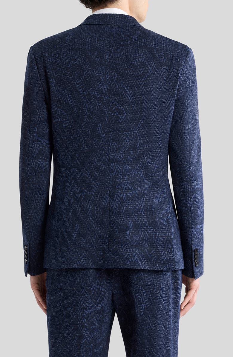 Etro Roma Paisley Jersey Sport Coat, Alternate, color, Printed Blue Base
