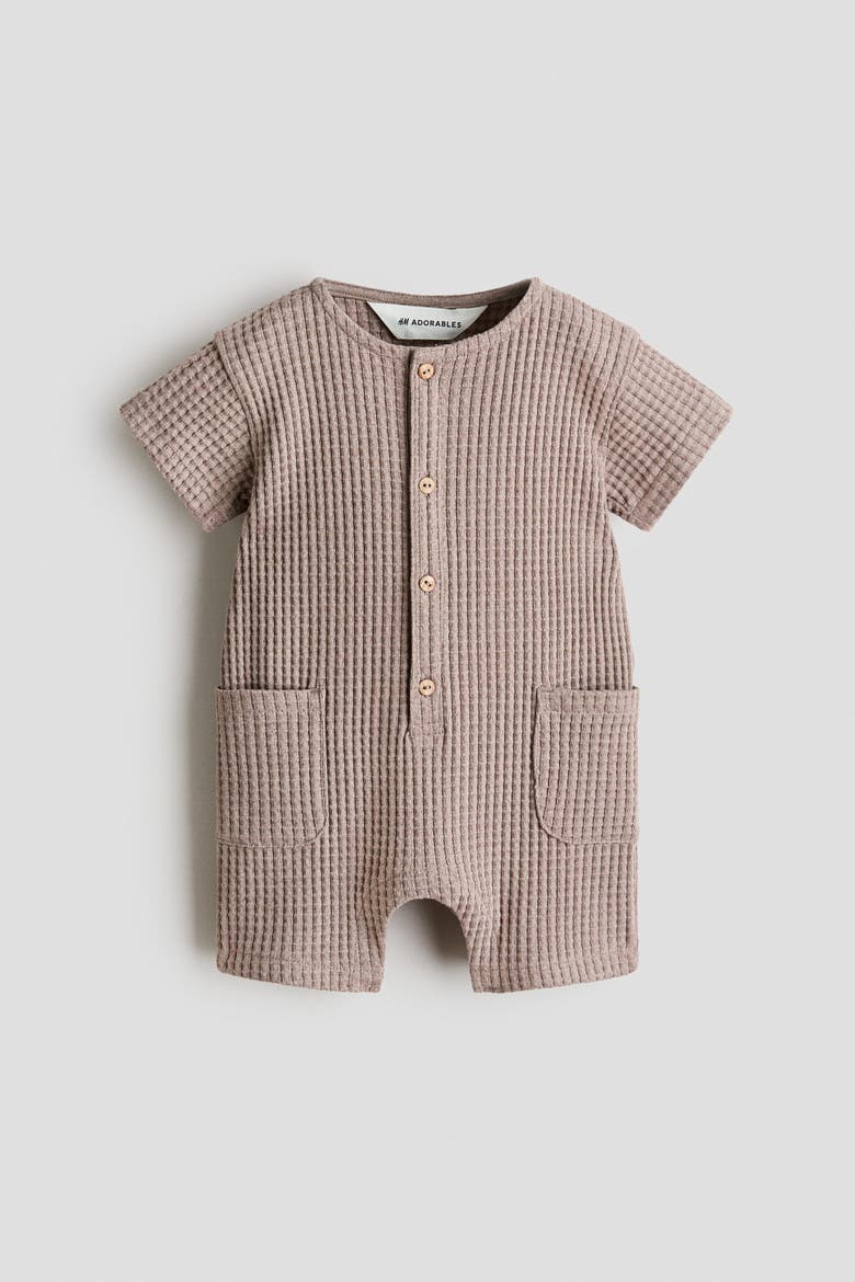 Cotton Romper Suit, Main, color, Light brown