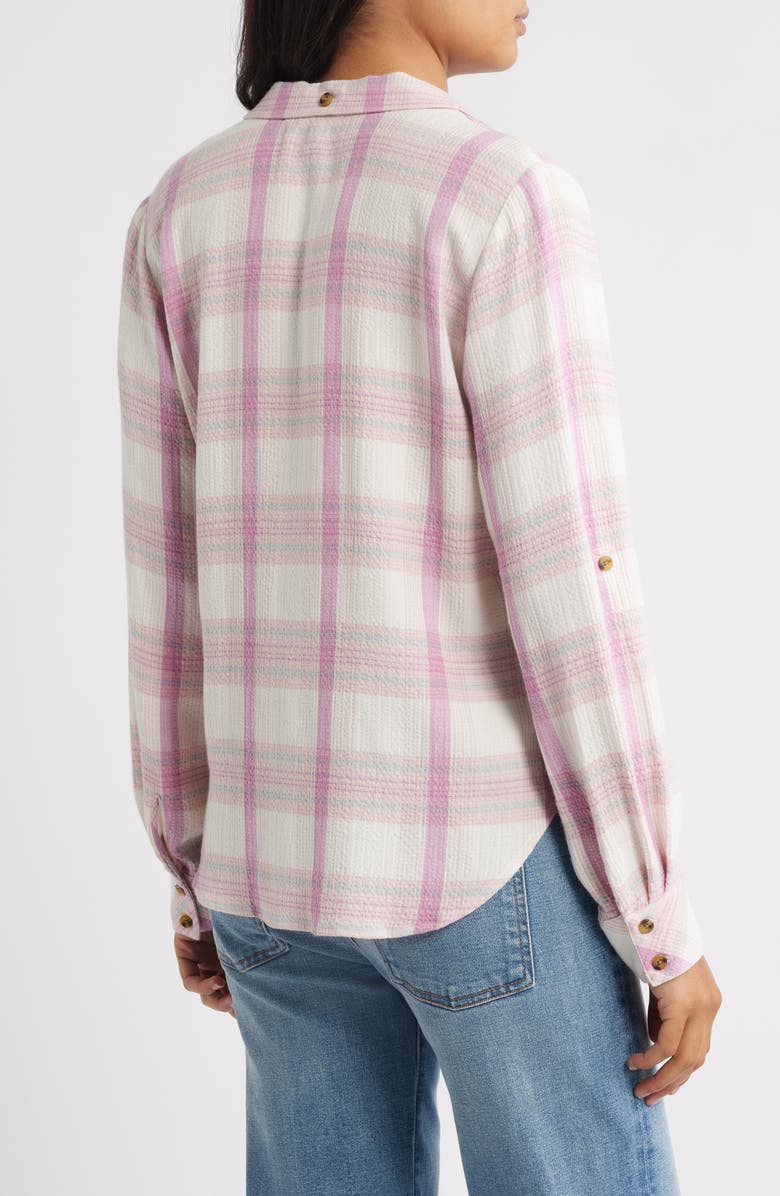 Hatley Lila Plaid Button-Up Shirt, Alternate, color, Cami Lace