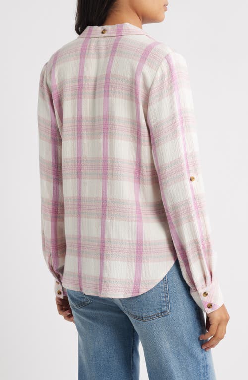 Hatley Lila Plaid Button-up Shirt In Pink