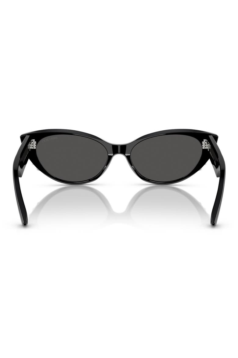 55mm Cat Eye Sunglasses, Alternate, color, BLACK