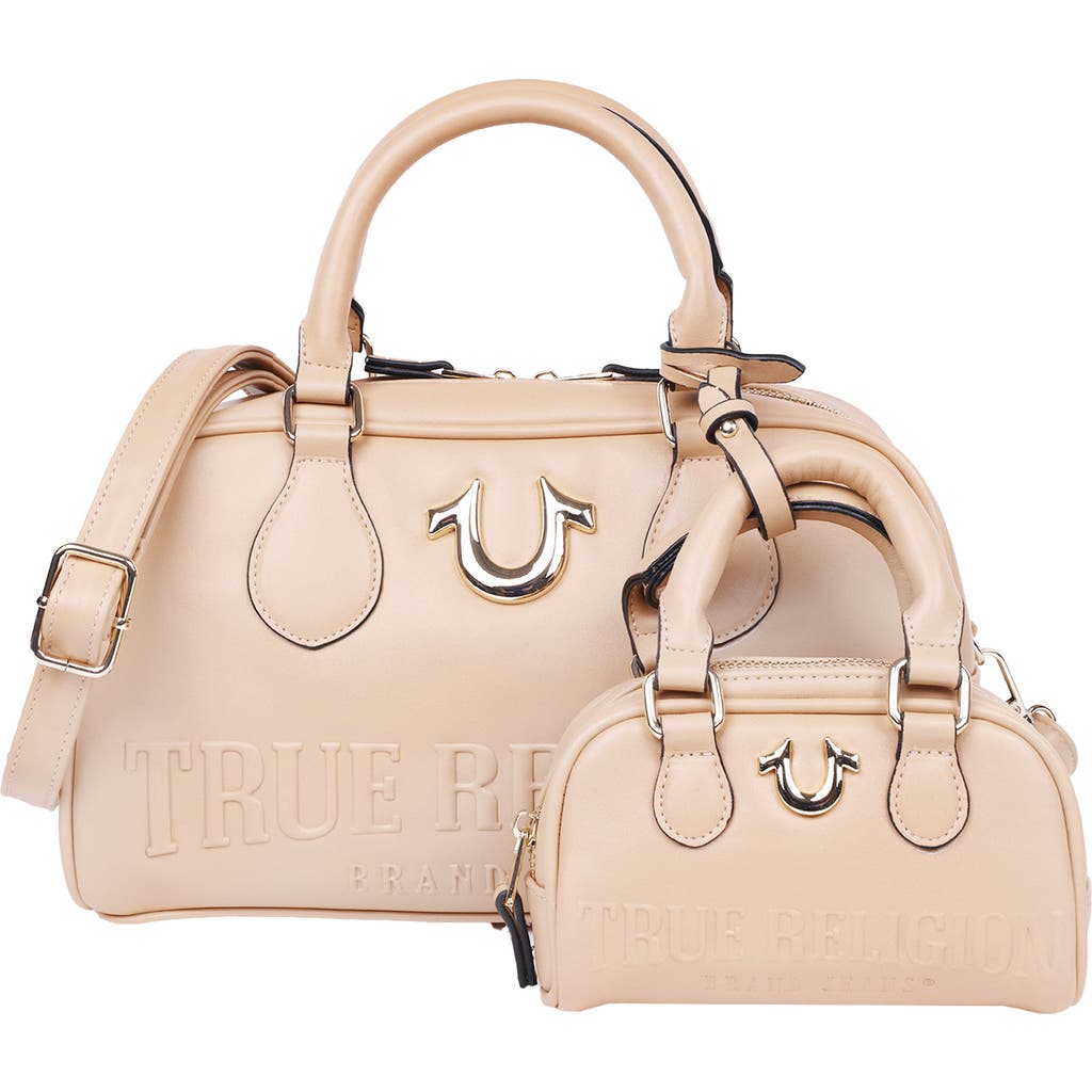 True Religion Logo Small & Large Satchel Bags In Neutral