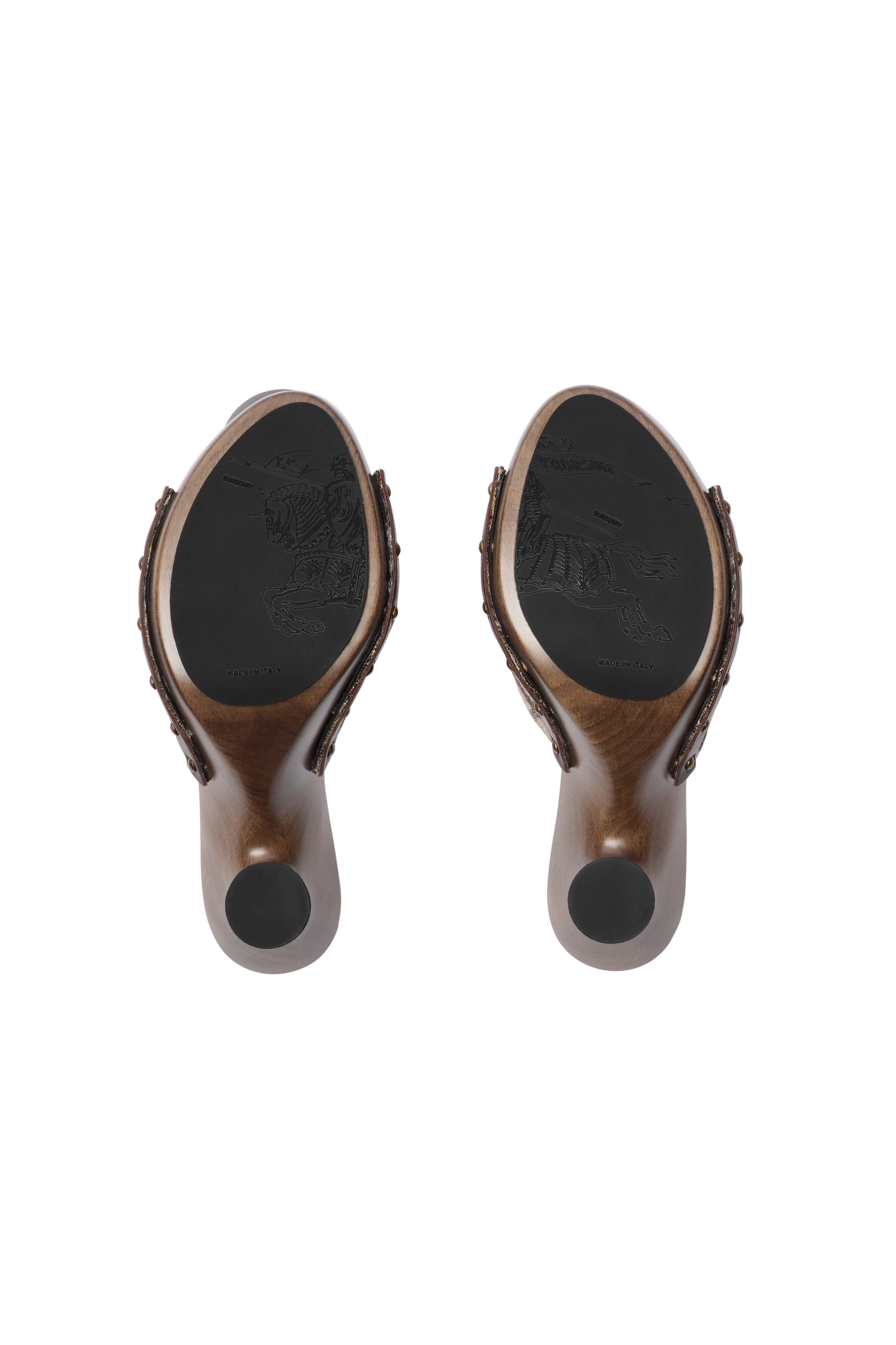 Burberry Check Potter Mules, Alternate, color, Light Beige