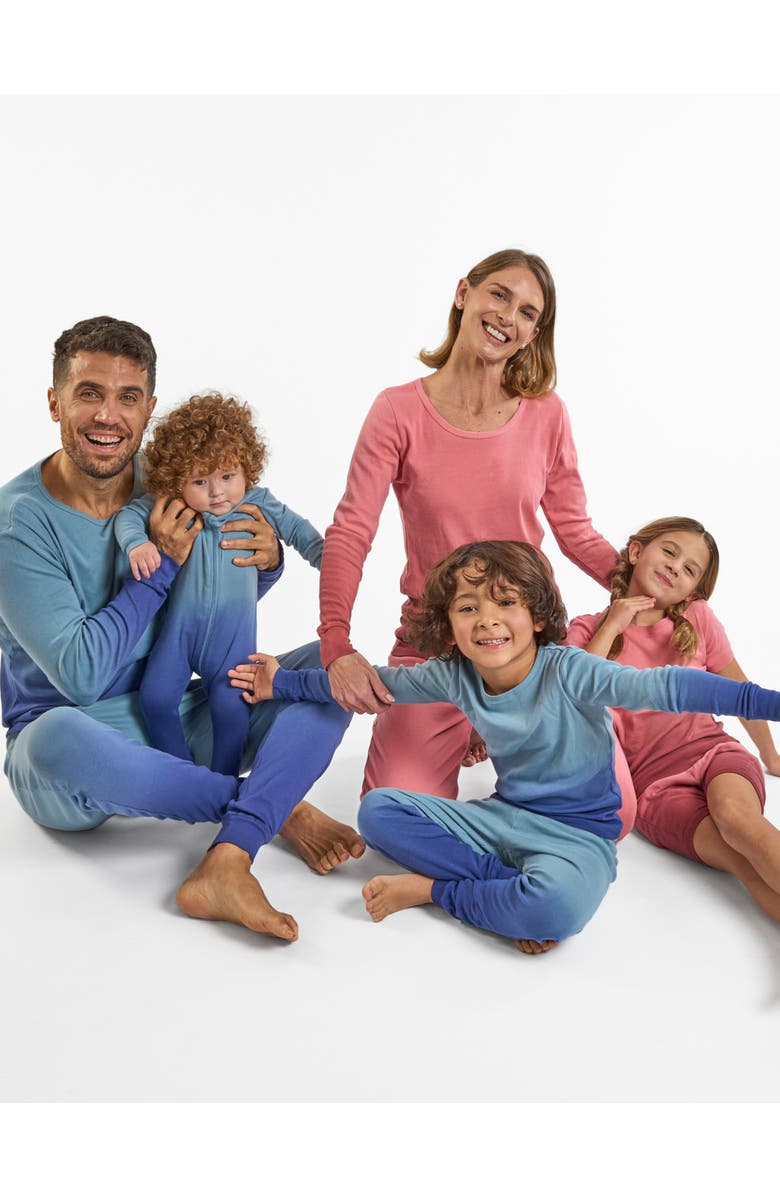Leveret Kids Short Sleeve Cotton Tie Dye Matching Family Pajamas, Alternate, color, Tie Dye Blue