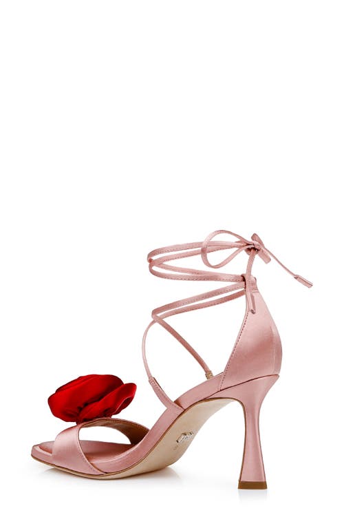 Shop Badgley Mischka Collection Janelle Ankle Wrap Sandal In Pink Satin