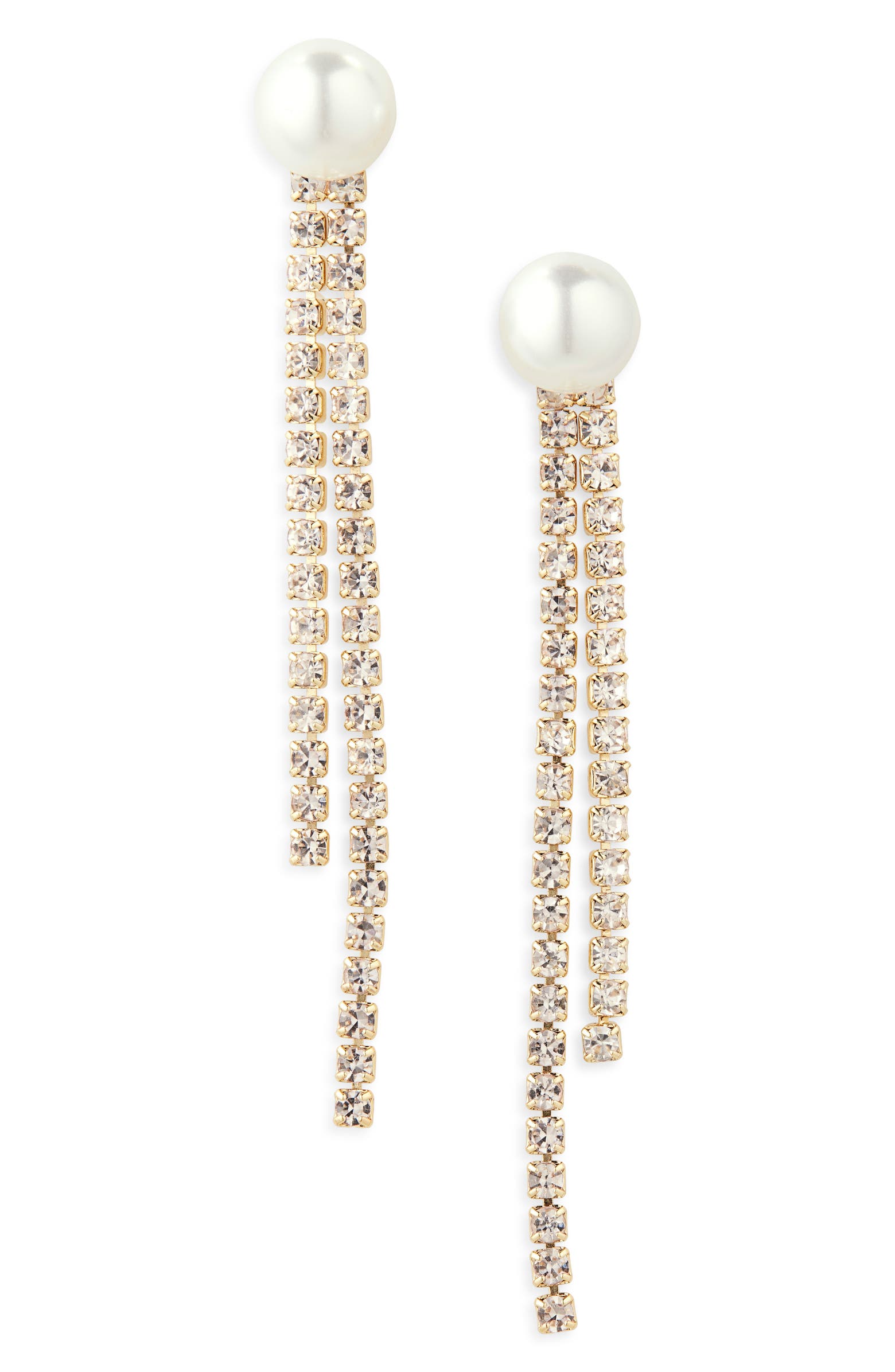 NORDSTROM RACK Faux Pearl & Crystal Sparkle Drop Earrings | Nordstromrack