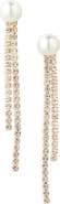 NORDSTROM RACK Faux Pearl & Crystal Sparkle Drop Earrings