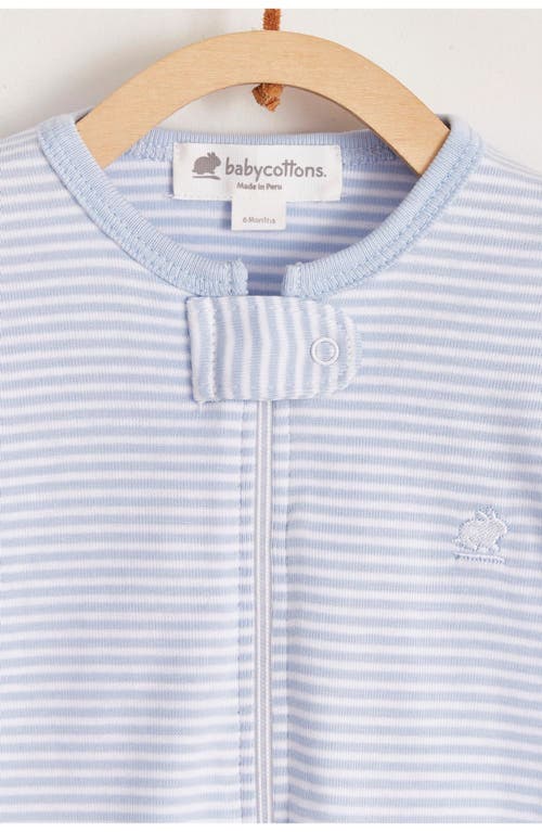 Babycottons Woods Ray Double Zip Footie In Blue