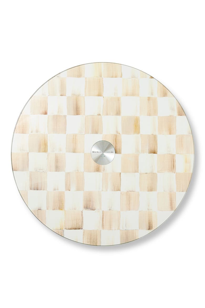 Mocha Check Glass Lazy Susan, Main, color, MOCHA