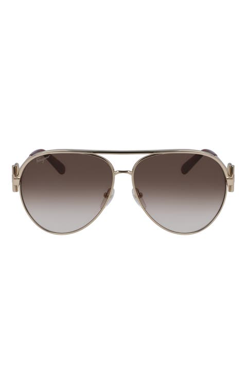 Salvatore Ferragamo 60mm Gradient Aviator Sunglasses