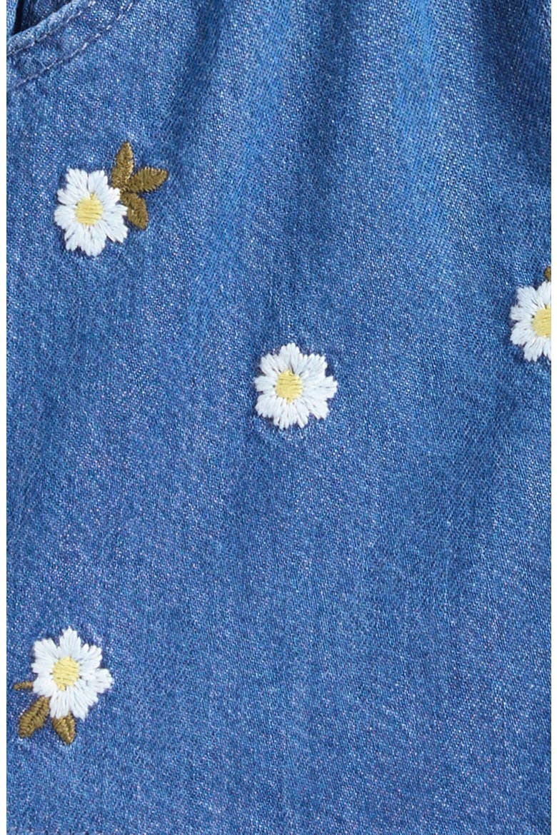 Kids' Embroidered Daisies Denim Shorts, Alternate, color, BLUE