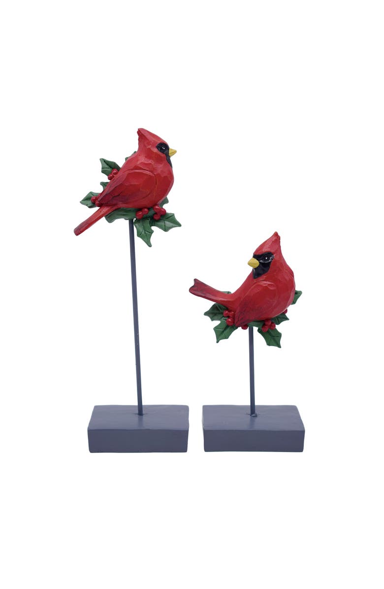 Transpac Set of 2 Cardinal Figurines for Christmas Tabletop Decor, Main, color,