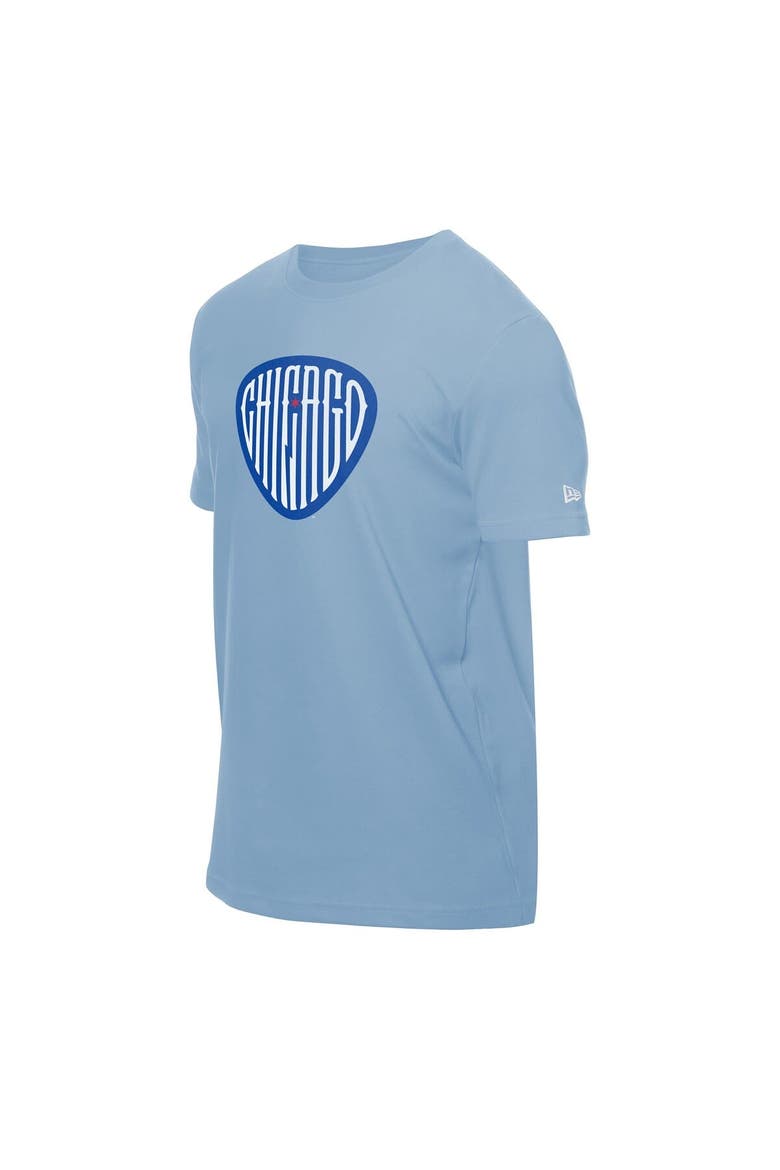 Men's New Era  Light Blue Chicago Cubs Guitar Pick T-Shirt, Alternate, color, Light Blue