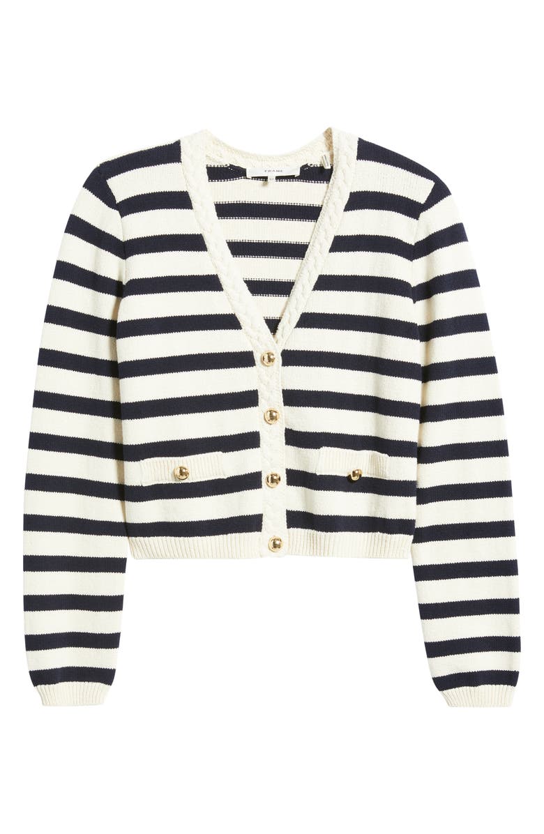 FRAME The Harbor Cardigan, Alternate, color, Navy Multi