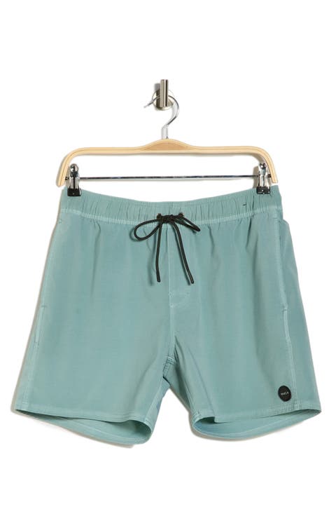 Pigment-Dyed Elastic Waist Shorts