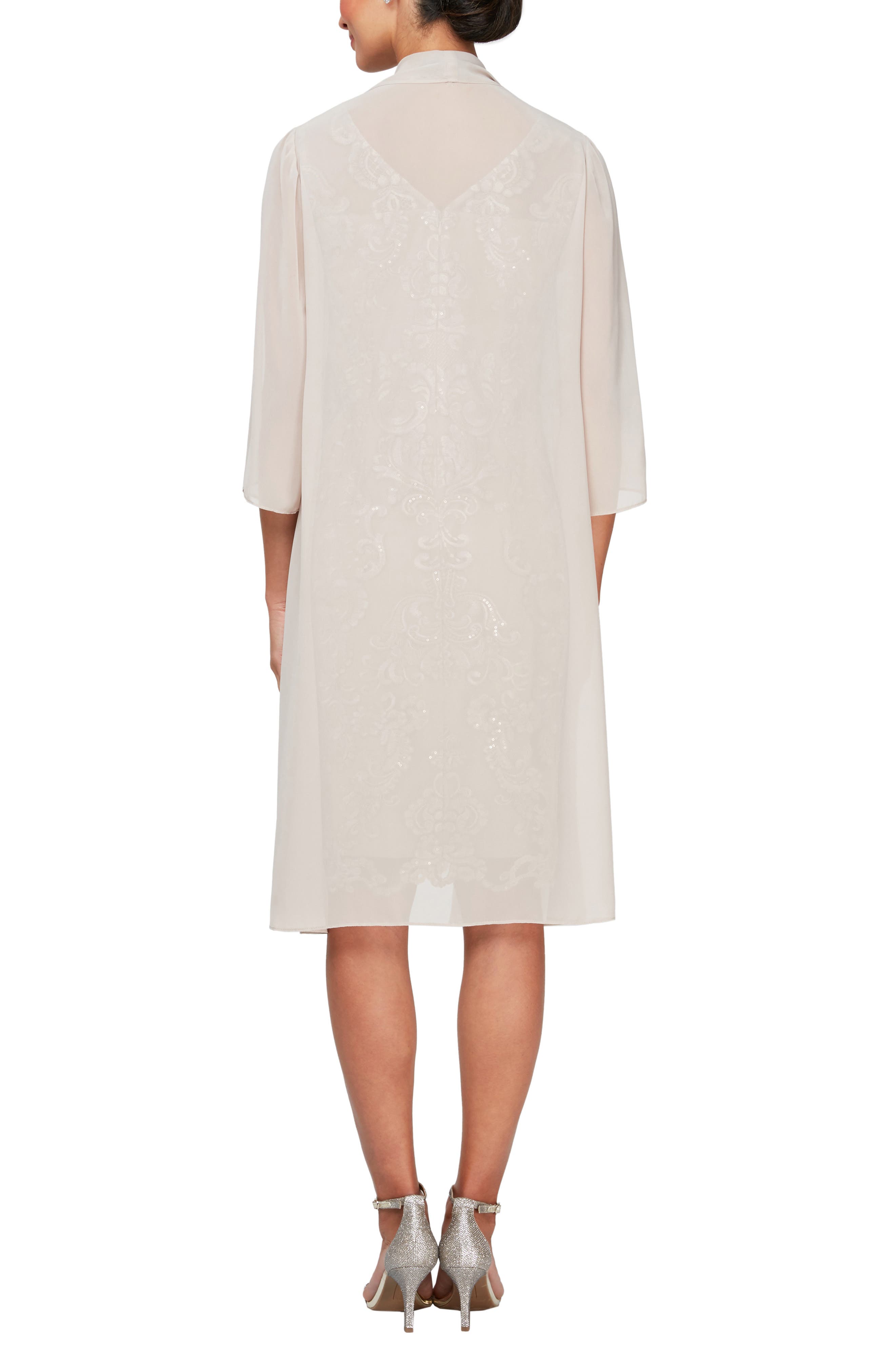 Alex Evenings Embroidered V-Neck Sheath Dress (Women) | Nordstrom