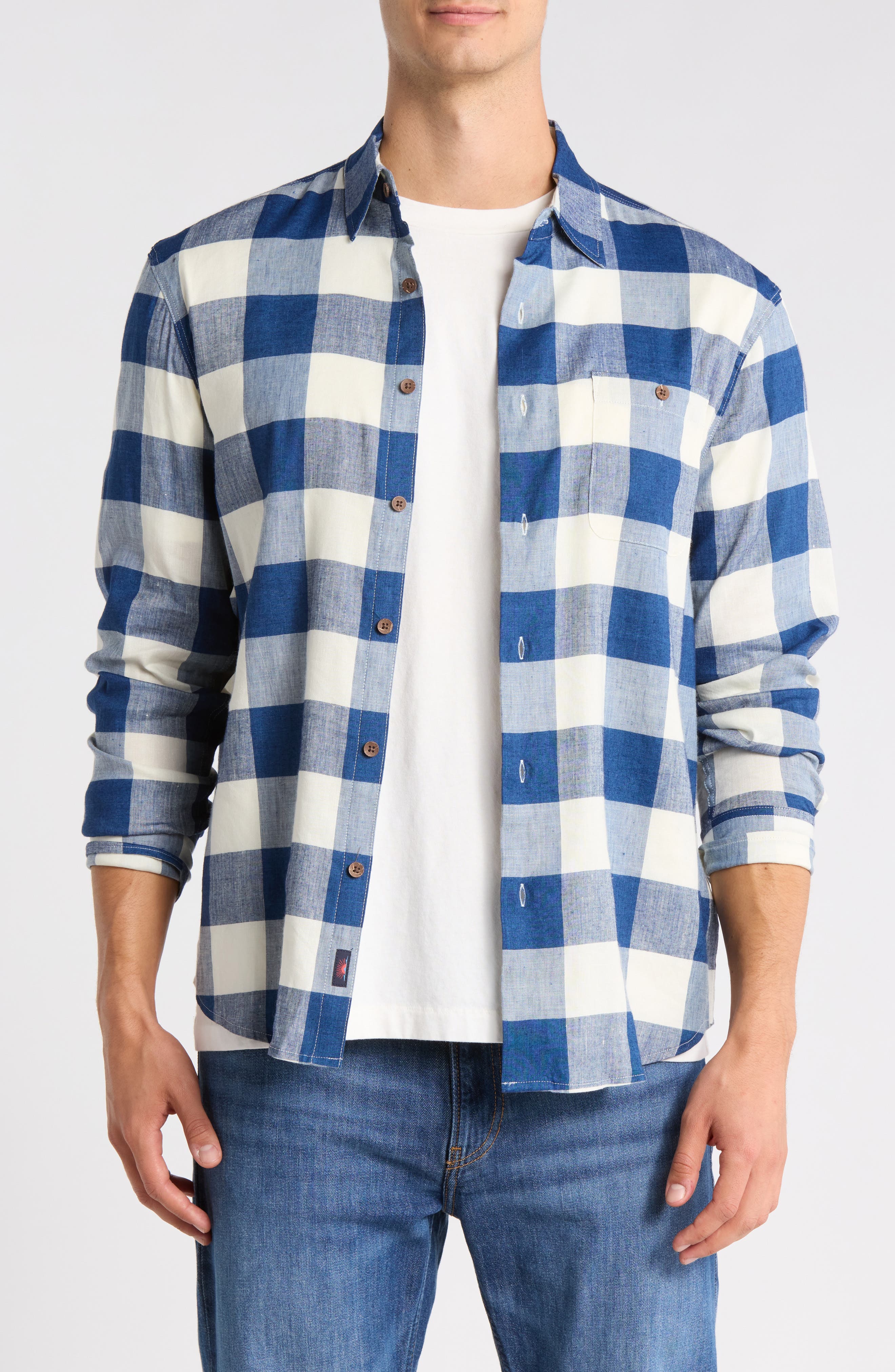 Faherty Long Sleeve Breeze Linen Blend Shirt