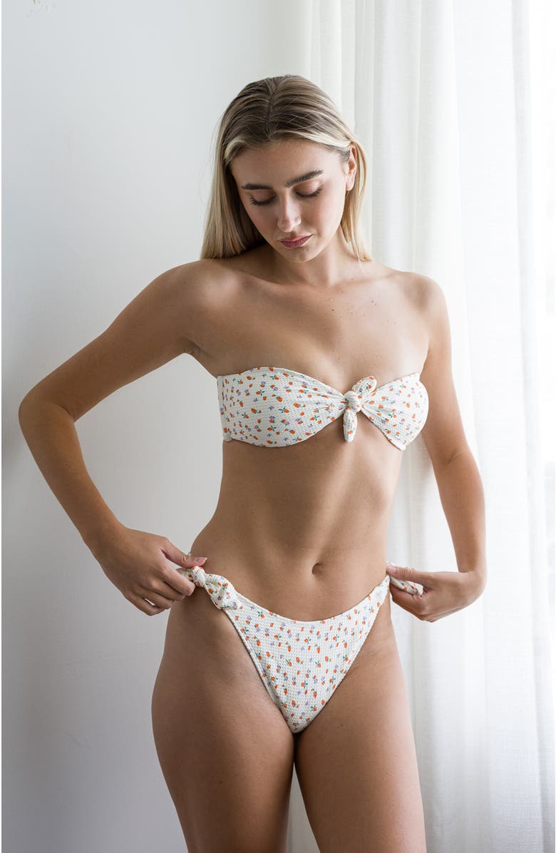 Dippin Daisys Bunny Knotted Bandeau Bikini Top, Alternate, color, Shortcake